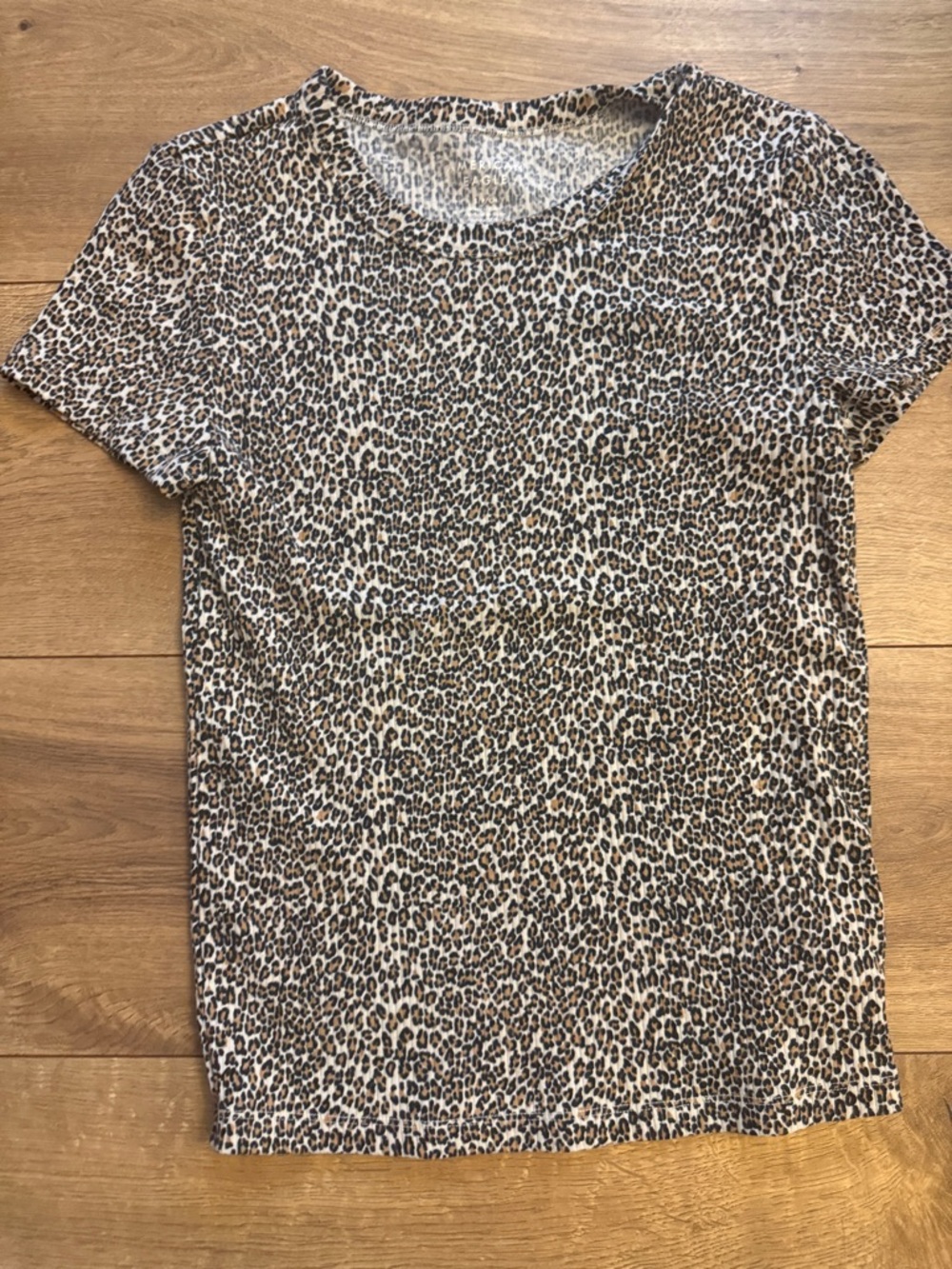 American Eagle Outfitters Leopard Print Short Sleeve Tee - Brown & Black